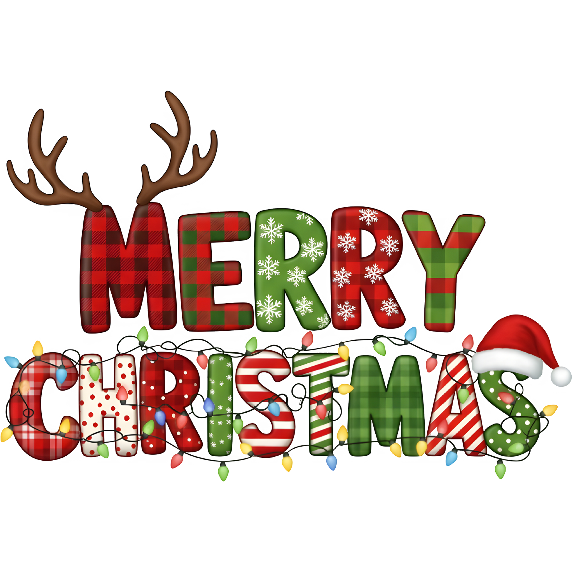 Merry Christmas Decor Colorful Festive Holiday Sign