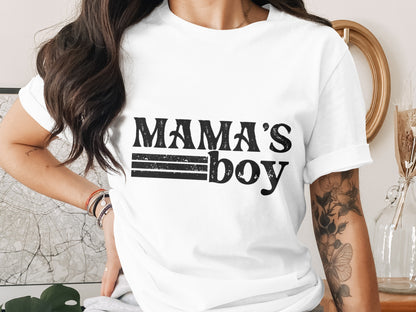 Mama's Boy Graphic White Shirt Trendy Casual Fashion Item