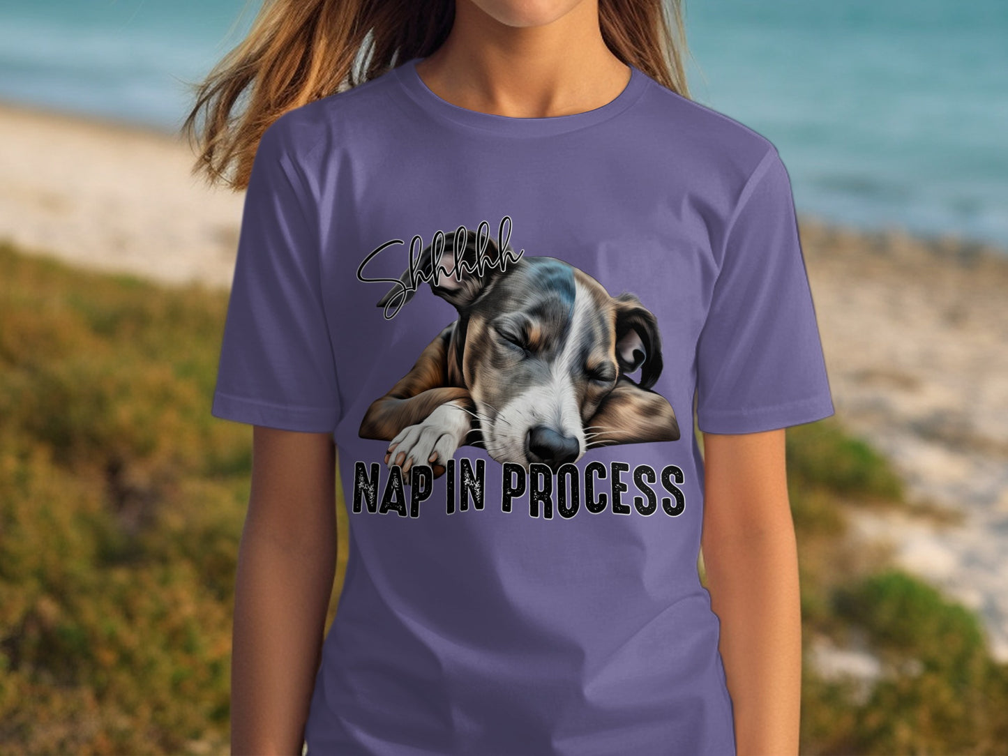 Shhh Nap In Process Shirt With Adorable Sleeping Dog