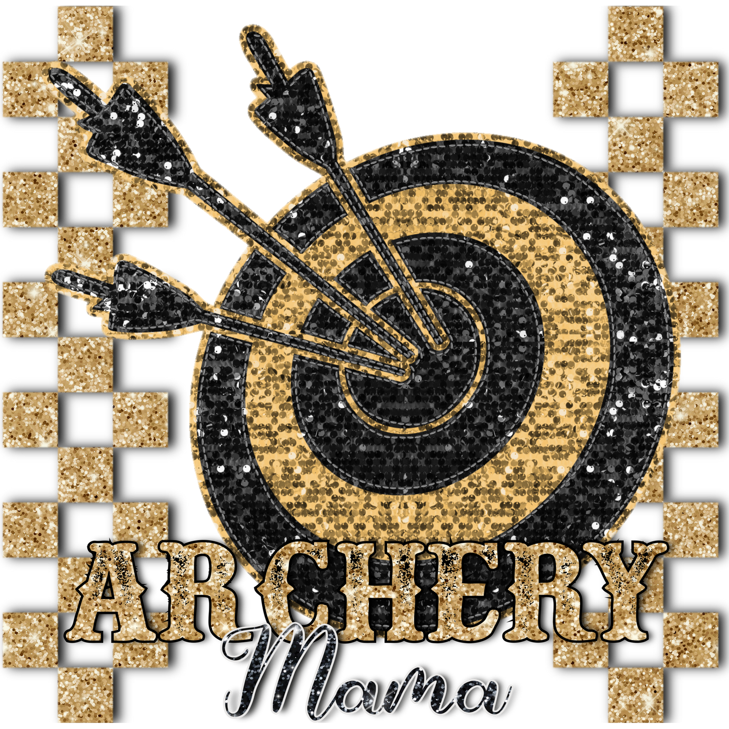 Archery Mama Glittering Target Design Hoodie