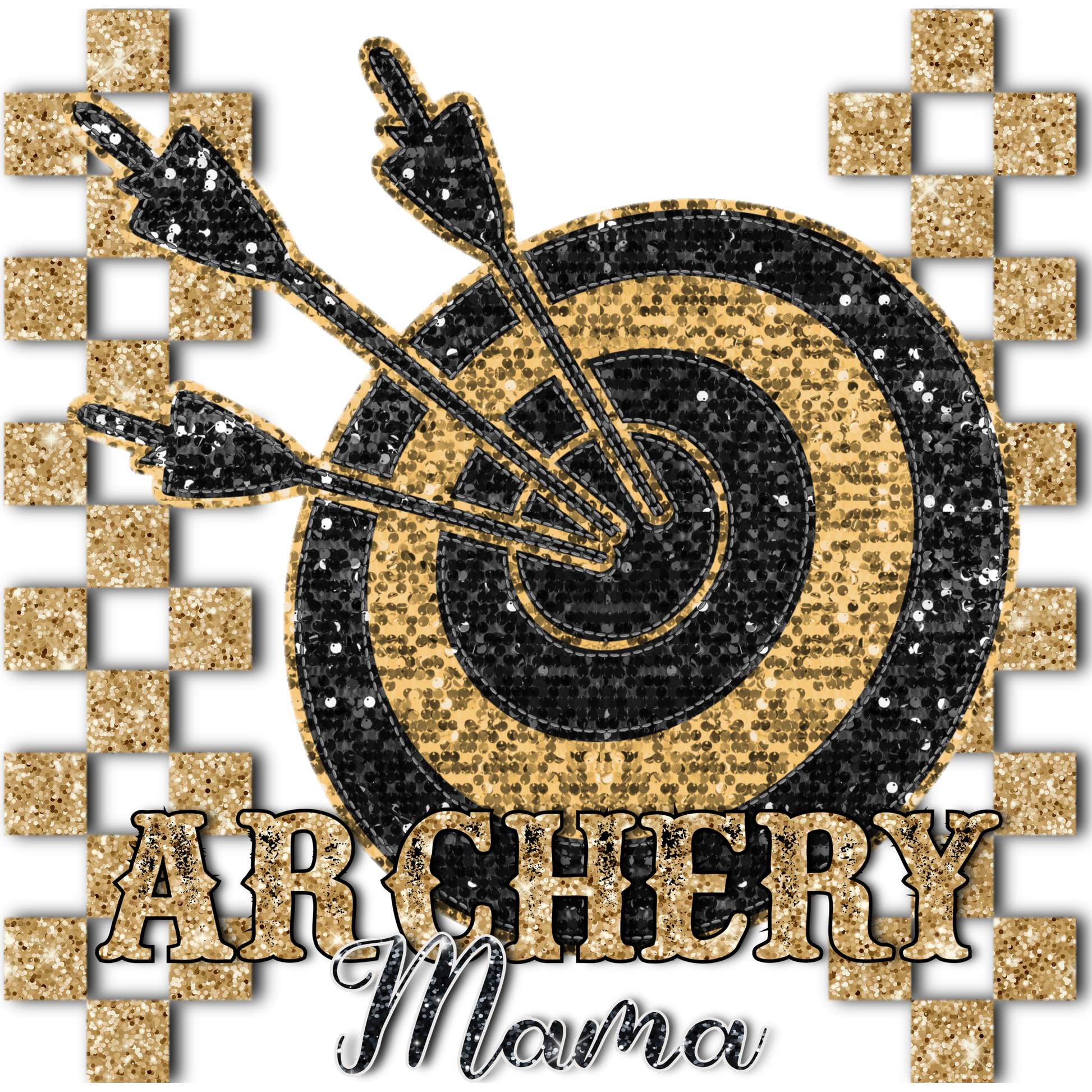 Archery Mama Glittering Target Design Hoodie