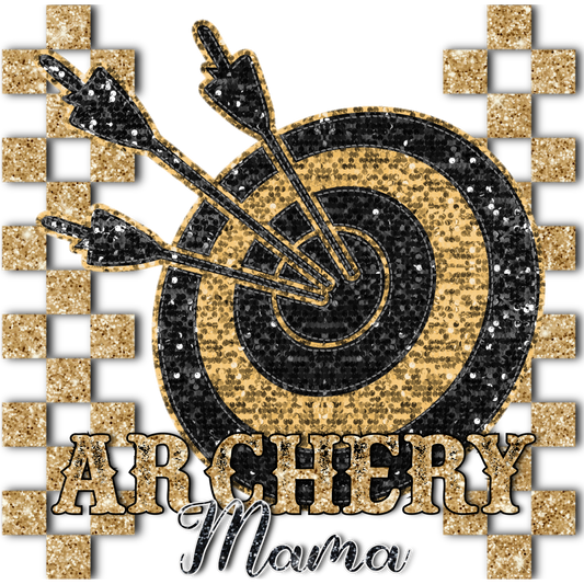 Archery Mama Glittering Target Design Hoodie