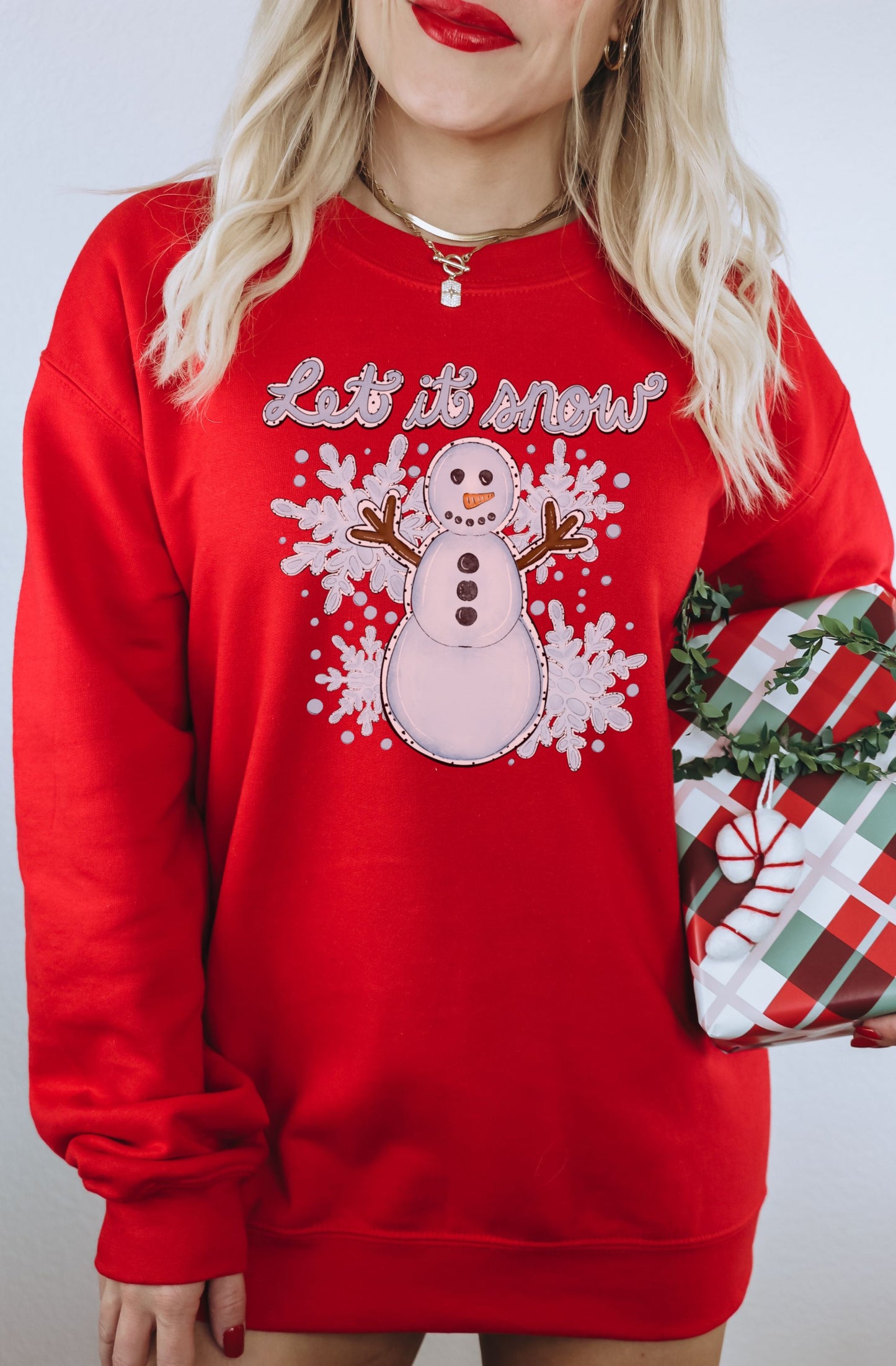 Let it Snow Christmas Snowman Graphic Sweatshirt