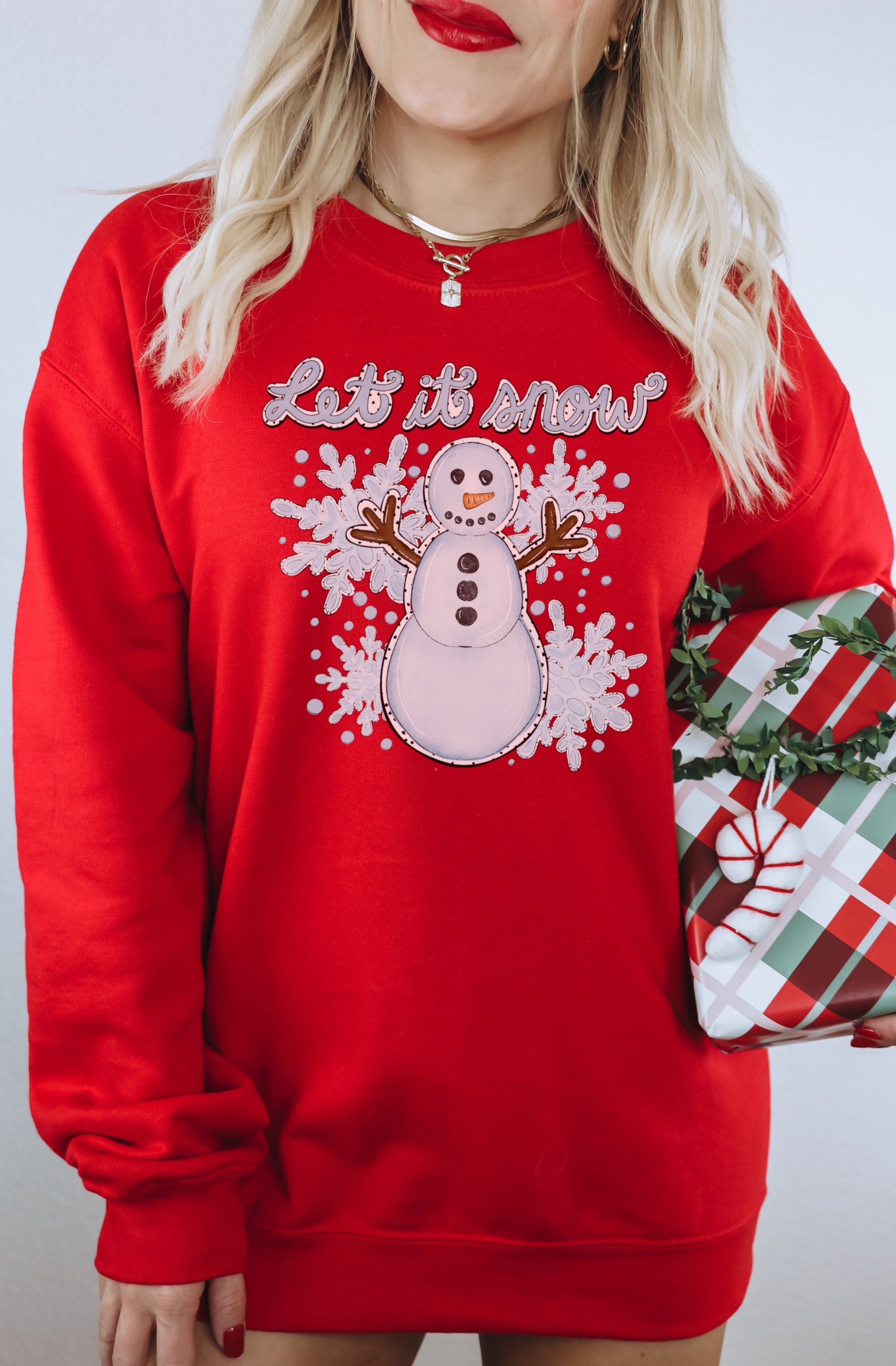 Let it Snow Christmas Snowman Graphic Sweatshirt