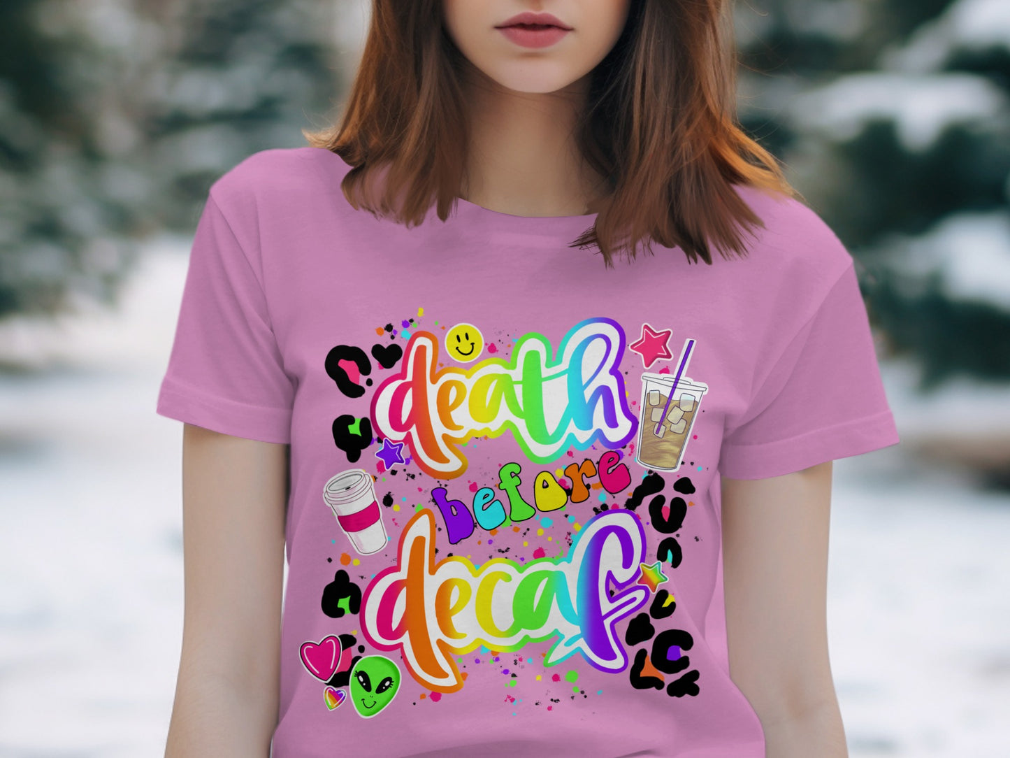 Death Before Decaf Graphic T-Shirt