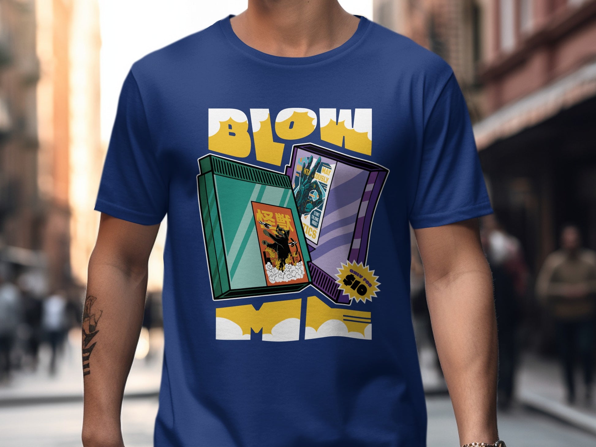Blow Mind Retro Comic Book Style Graphic T-Shirt