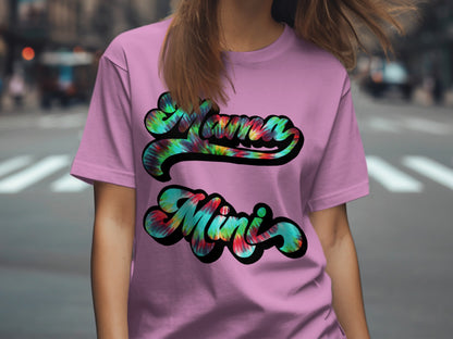 Mama Mini Tie-Dye Design Graphic T-Shirt