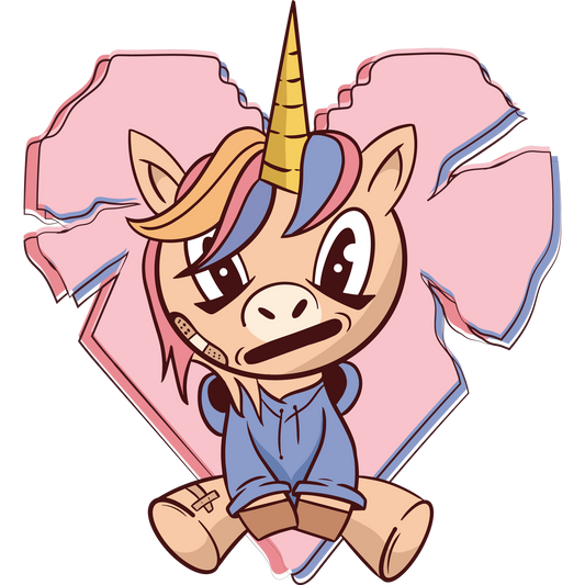 Cute Screaming Unicorn Cartoon Art for Kids Decor