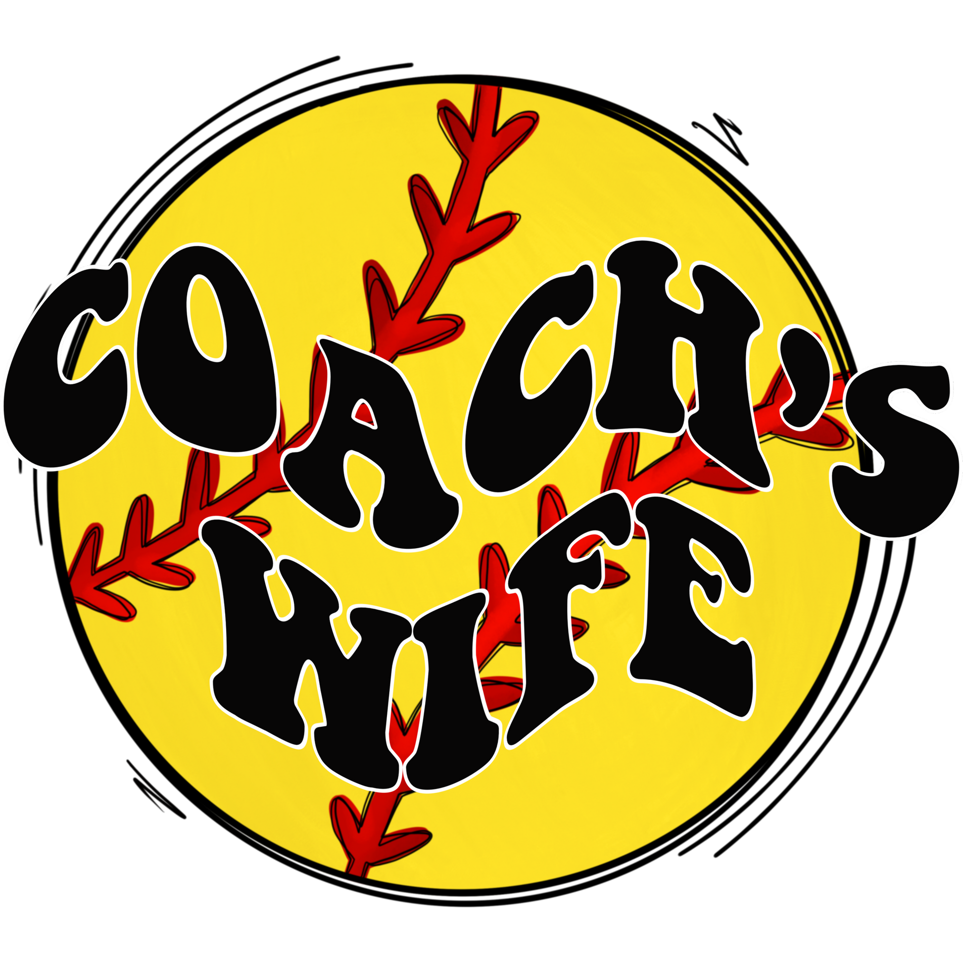 Coach's Wife Softball Themed Graphic Apparel Product