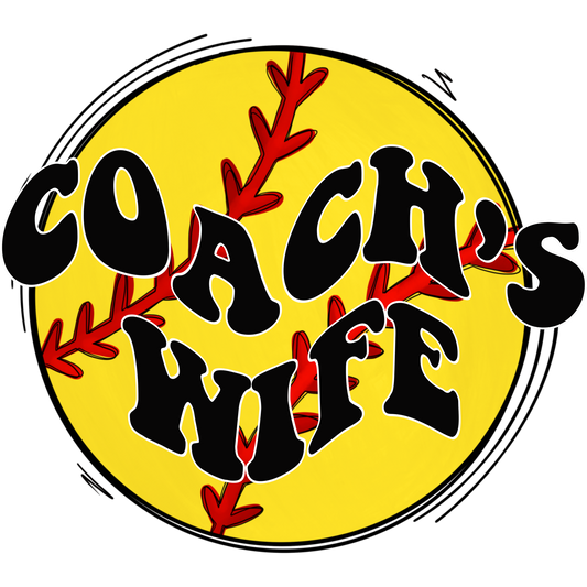 Coach's Wife Softball Themed Graphic Apparel Product