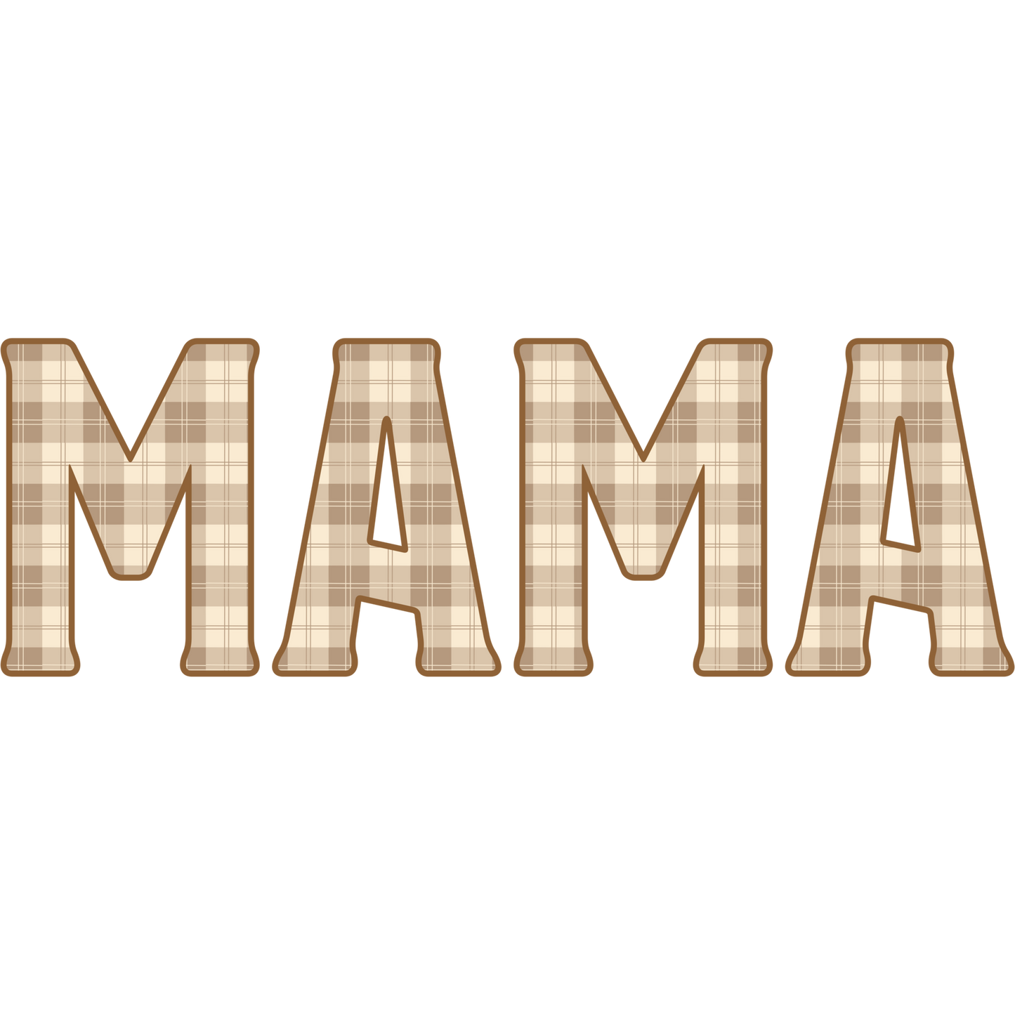 Stylish Checkered MAMA Plaid Text Design Accessory