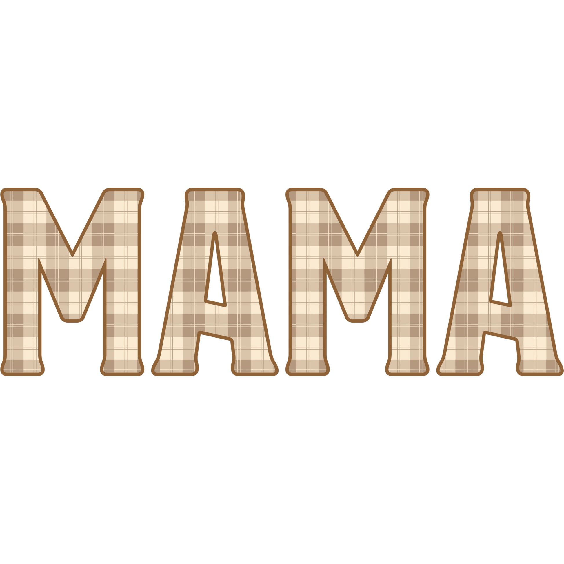 Stylish Checkered MAMA Plaid Text Design Accessory