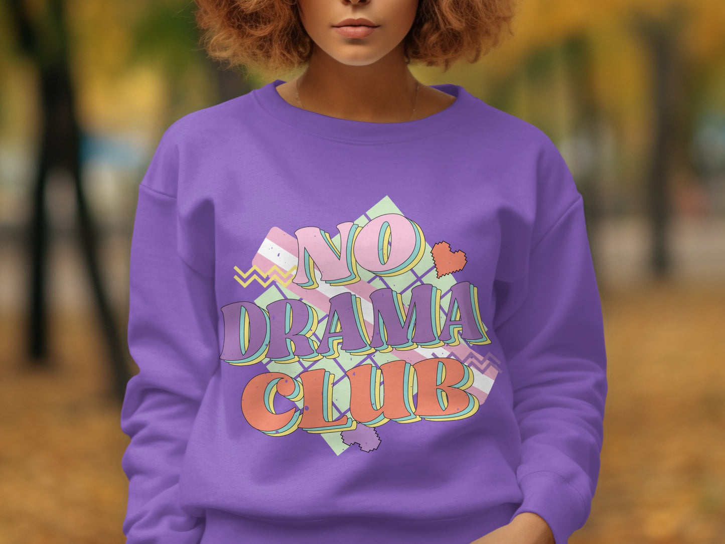 No Drama Club Colorful Design Long Sleeve Shirt