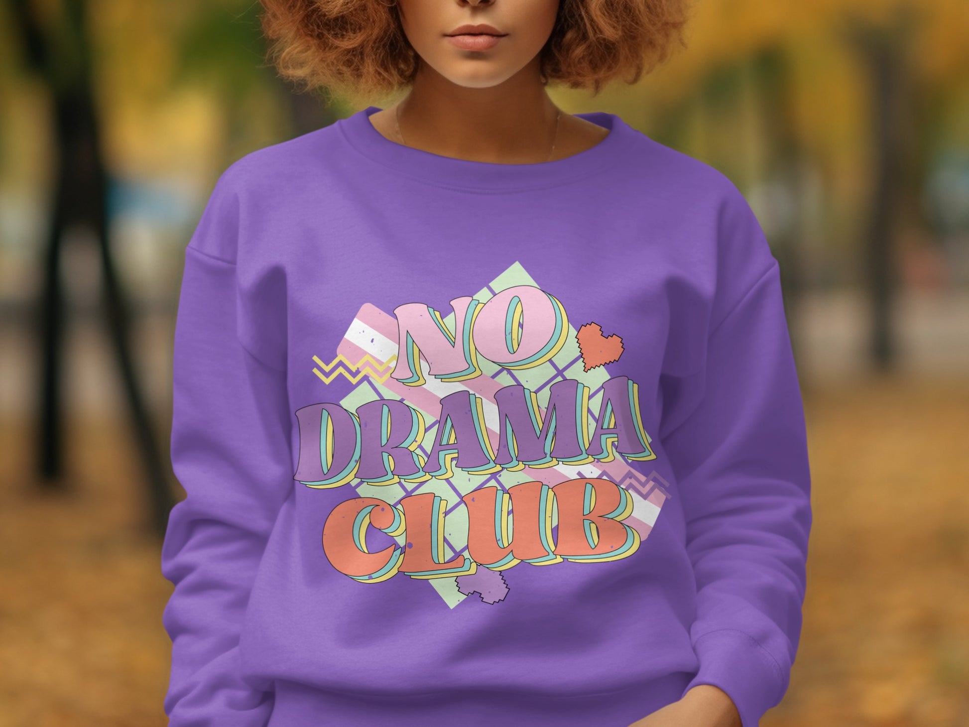 No Drama Club Colorful Design Long Sleeve Shirt
