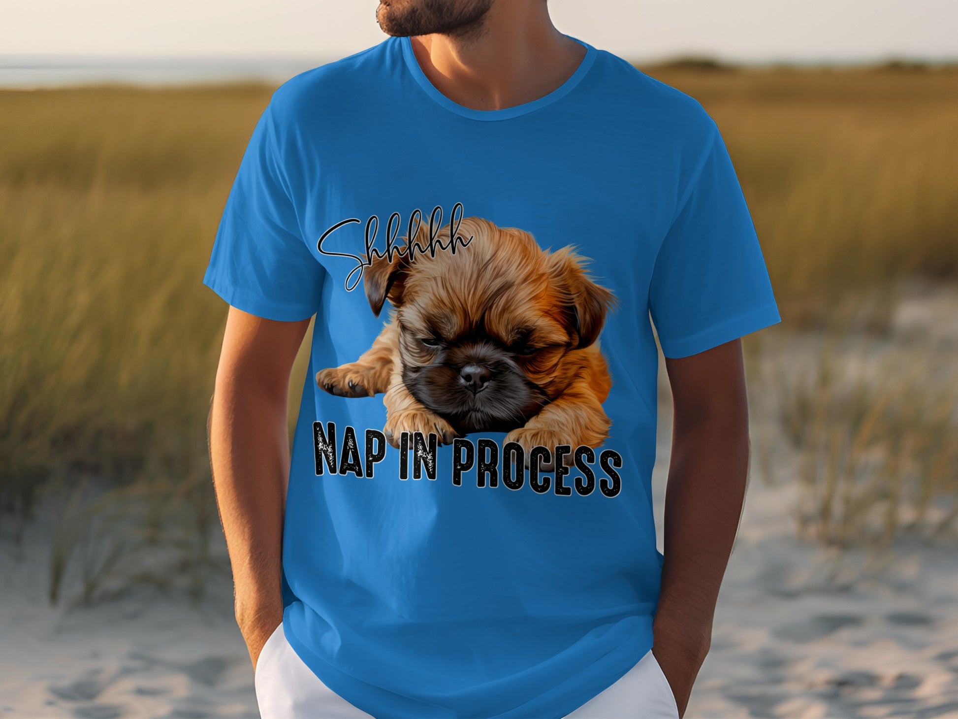 Sshhh Nap In Process Cute Puppy Graphic T-shirt