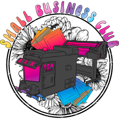 Vibrant Small Business Club Printing Machine Design