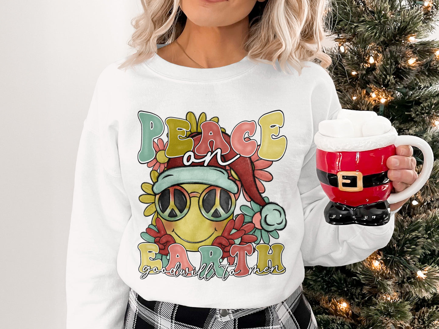 Peace On Earth Goodwill To Men Graphic Sweatshirt