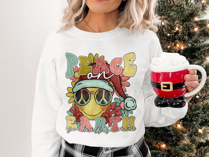 Peace On Earth Goodwill To Men Graphic Sweatshirt