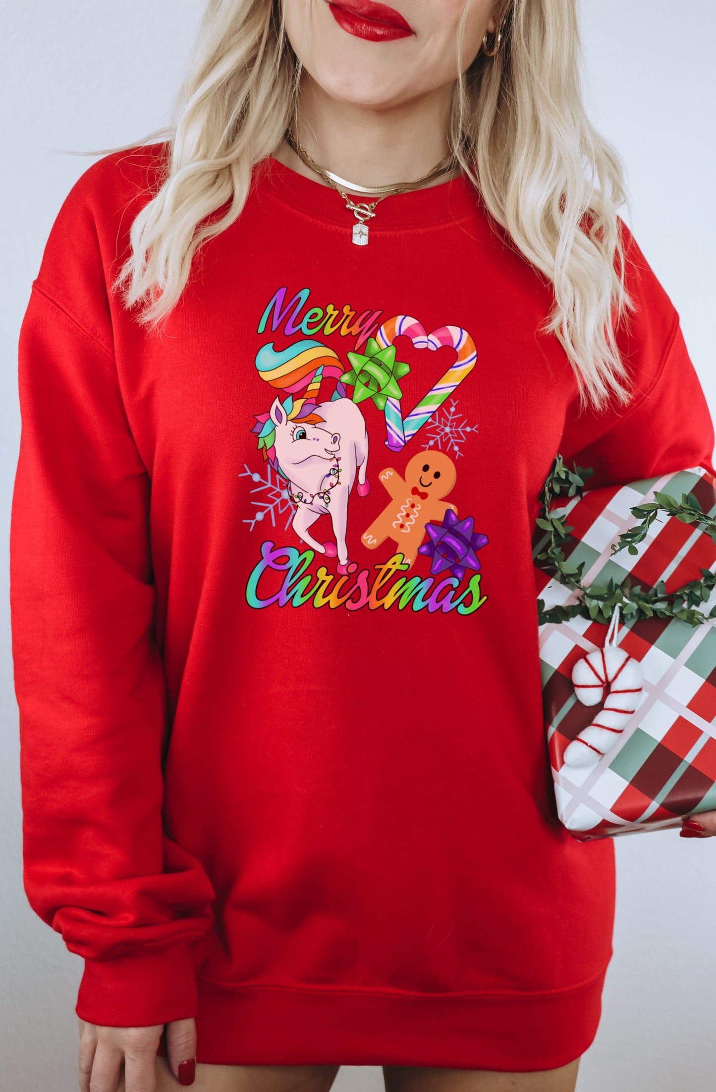Merry Christmas Unicorn Gingerbread Sweatshirt
