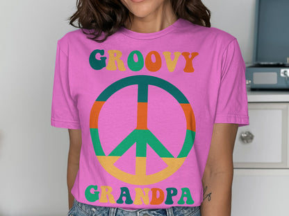 Groovy Grandpa Peace Symbol Graphic Tee