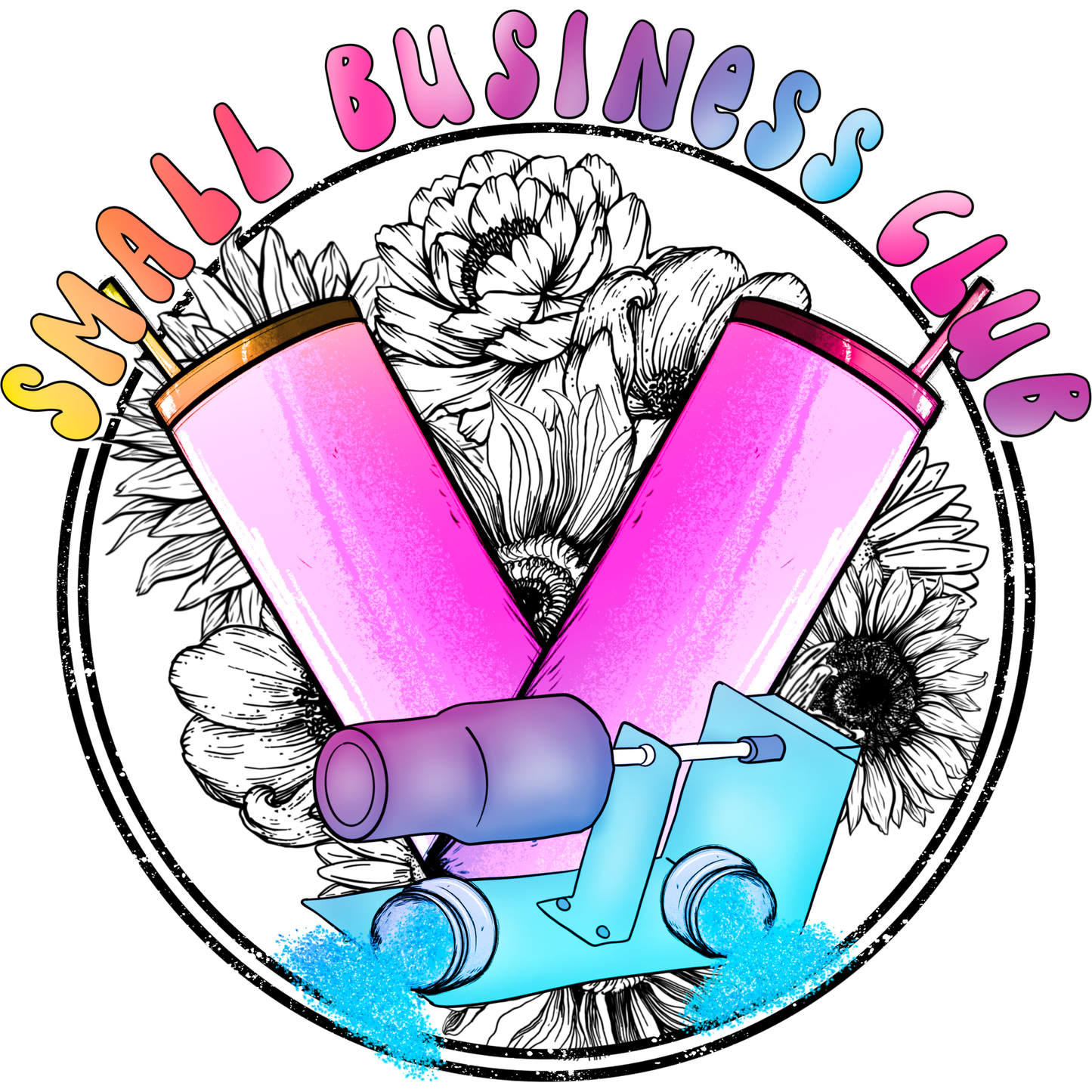 Colorful Small Business Club Tumbler Design