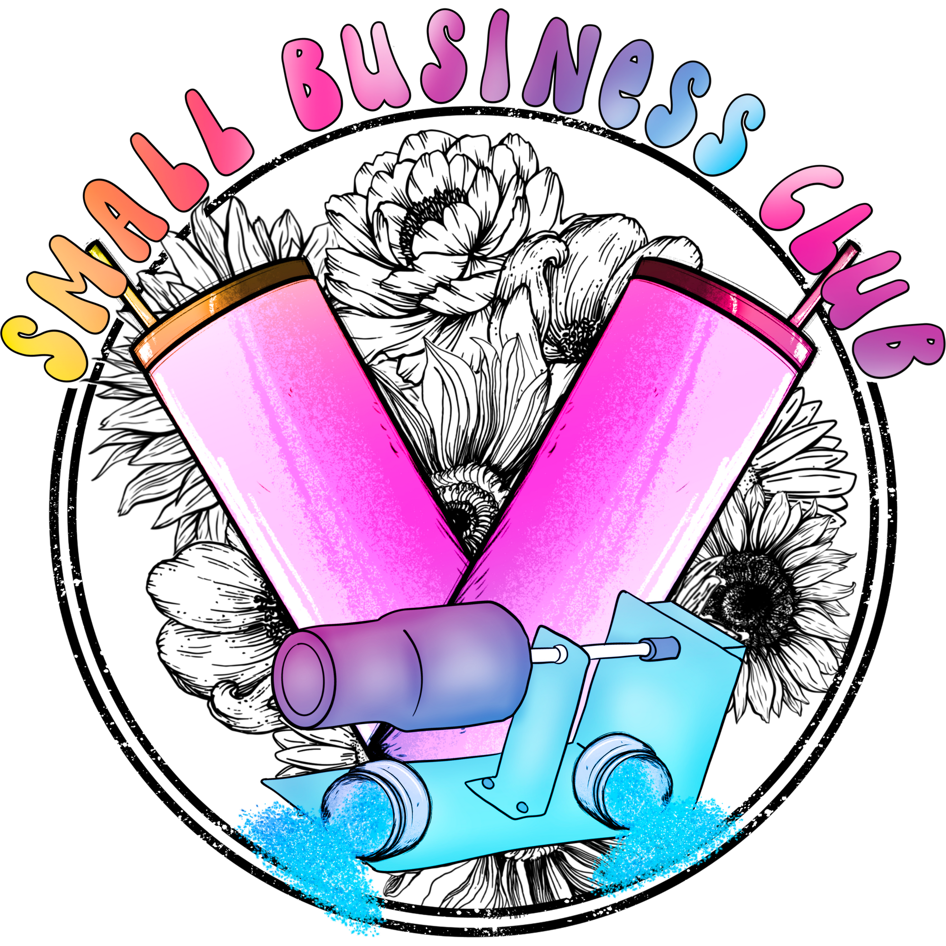 Colorful Small Business Club Tumbler Design