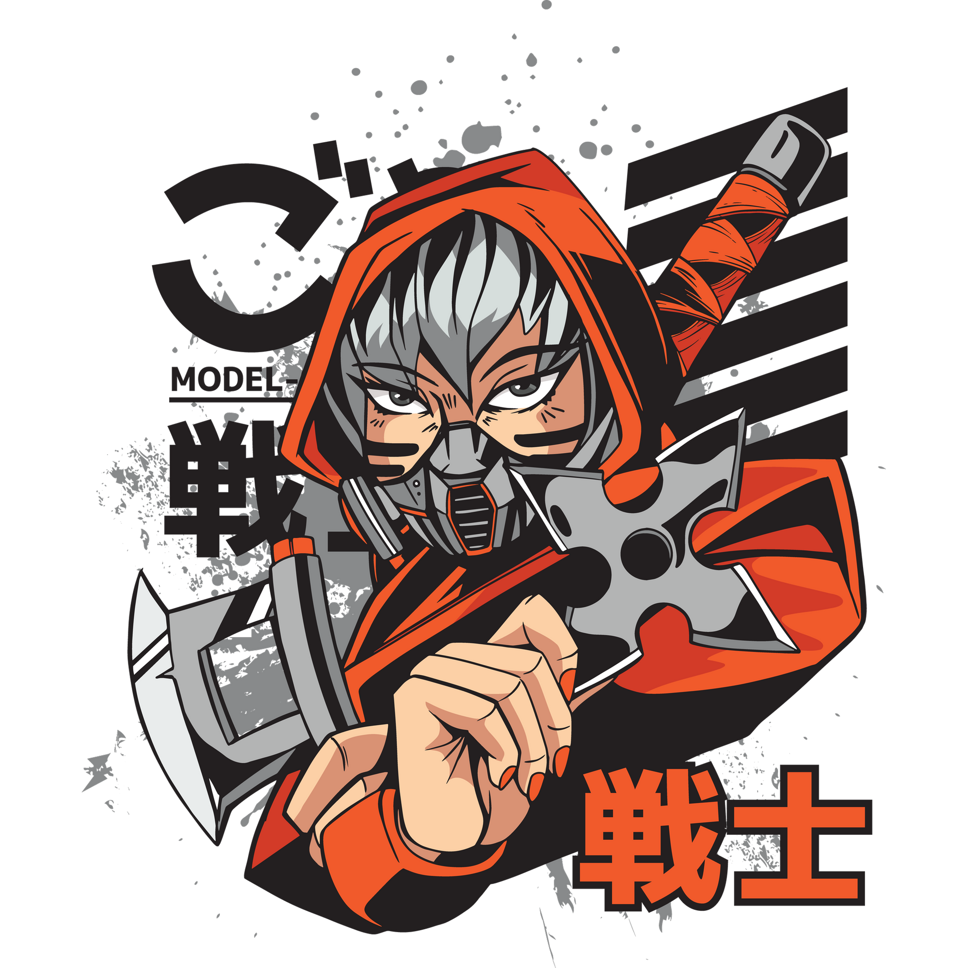 Ninja Warrior Anime Character Poster Artwork