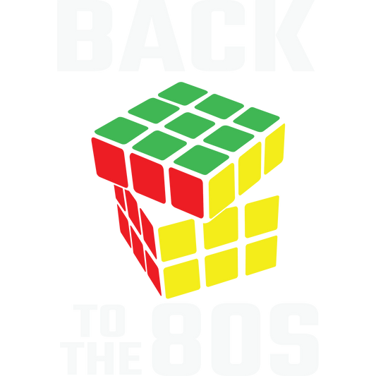 Retro 80s Inspired Colorful Puzzle Cube Art Print
