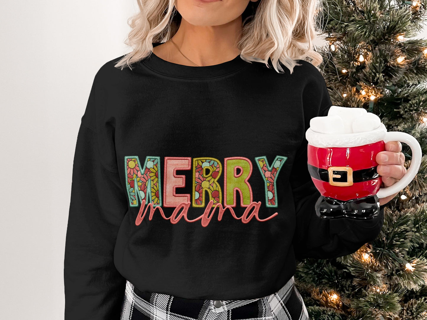 Merry Mama Sweatshirt Perfect for Holiday Cheer