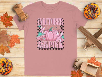 October We Wear Pink Breast Cancer Awareness Shirt