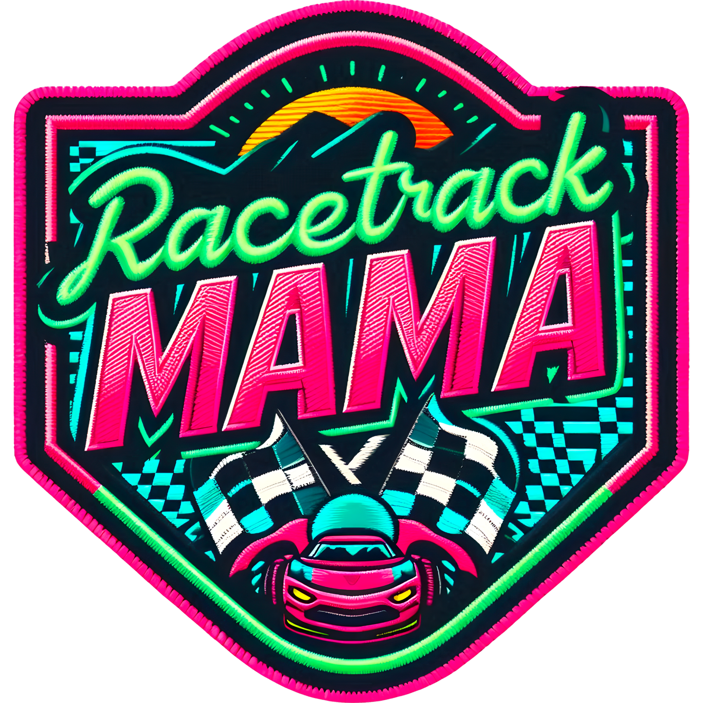Racetrack Mama Vibrant Multicolor Patch Design
