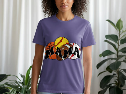 Colorful Mama Graphic Sports Balls T-shirt