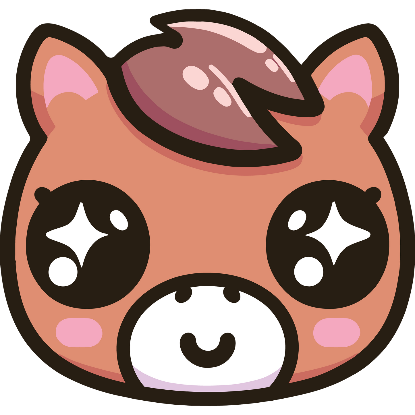 Adorable Kawaii Horse with Sparkling Eyes Sticker