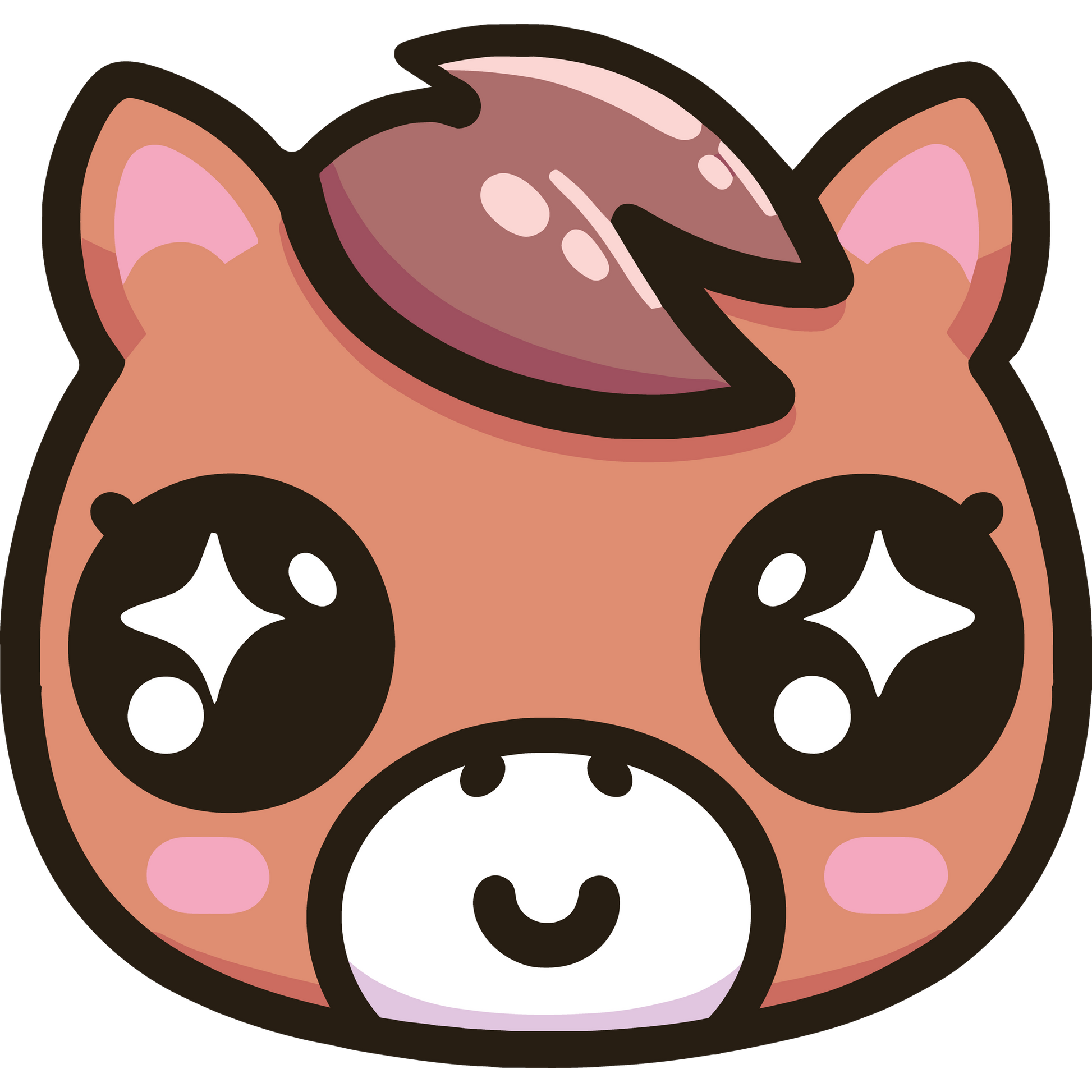 Adorable Kawaii Horse with Sparkling Eyes Sticker