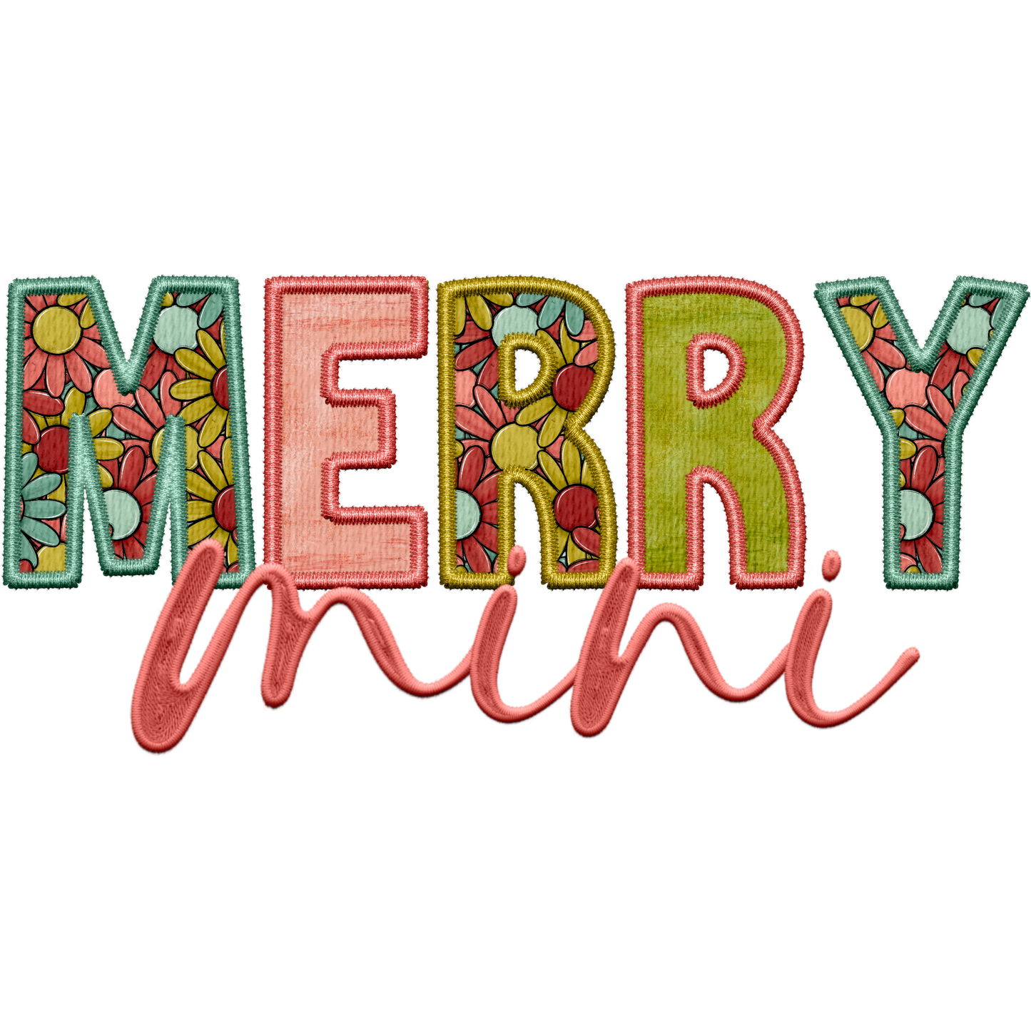 Merry Mini Festive Embroidered Pattern Product