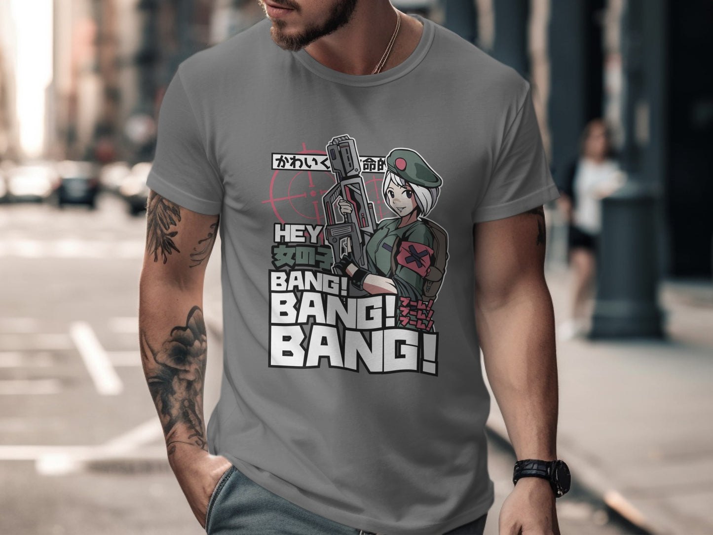 Hey YOU BANG BANG BANG Anime Graphic T-shirt