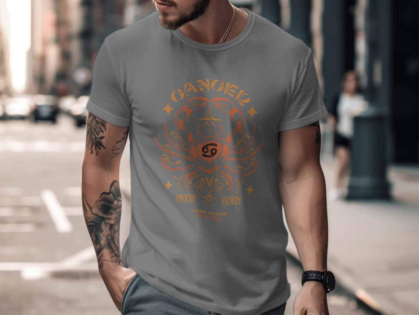 Cancer Zodiac Moon Born T-Shirt for Astrology Lovers