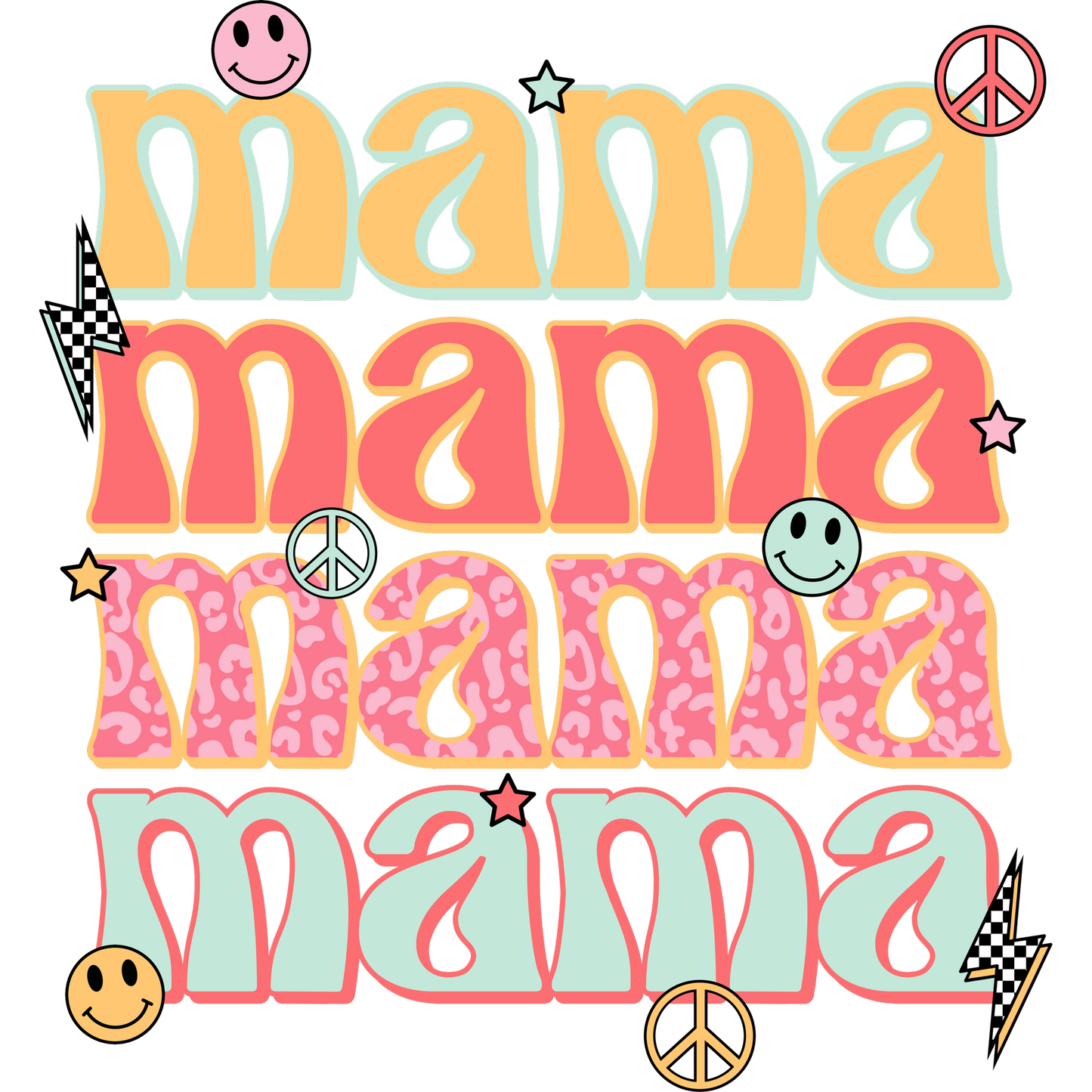 Colorful Playful Mama Design for Stylish Product