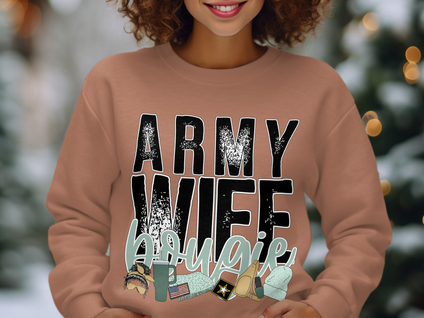 Trendy Army Wife Bougie Sweatshirt Perfect for Gifting