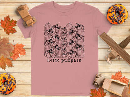 Hello Pumpkin Graphic Kids T-Shirt Halloween product type