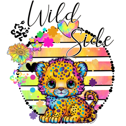 Wild Side Rainbow Leopard Kitten Graphic Design