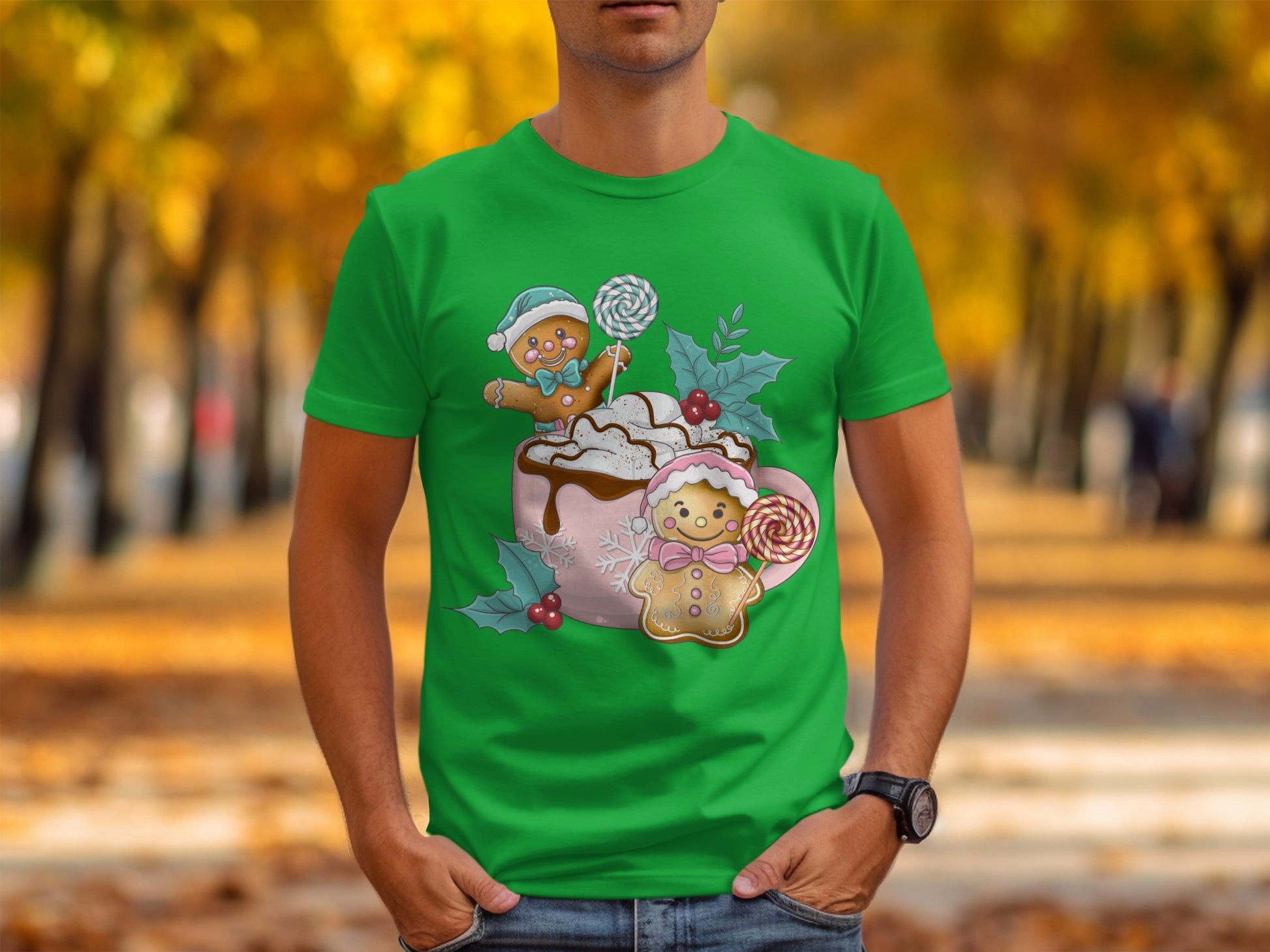 Gingerbread and Hot Cocoa Festive T-shirt
