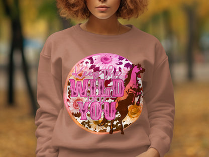 Keep the Wild in You Sweater with Colorful Horse Design