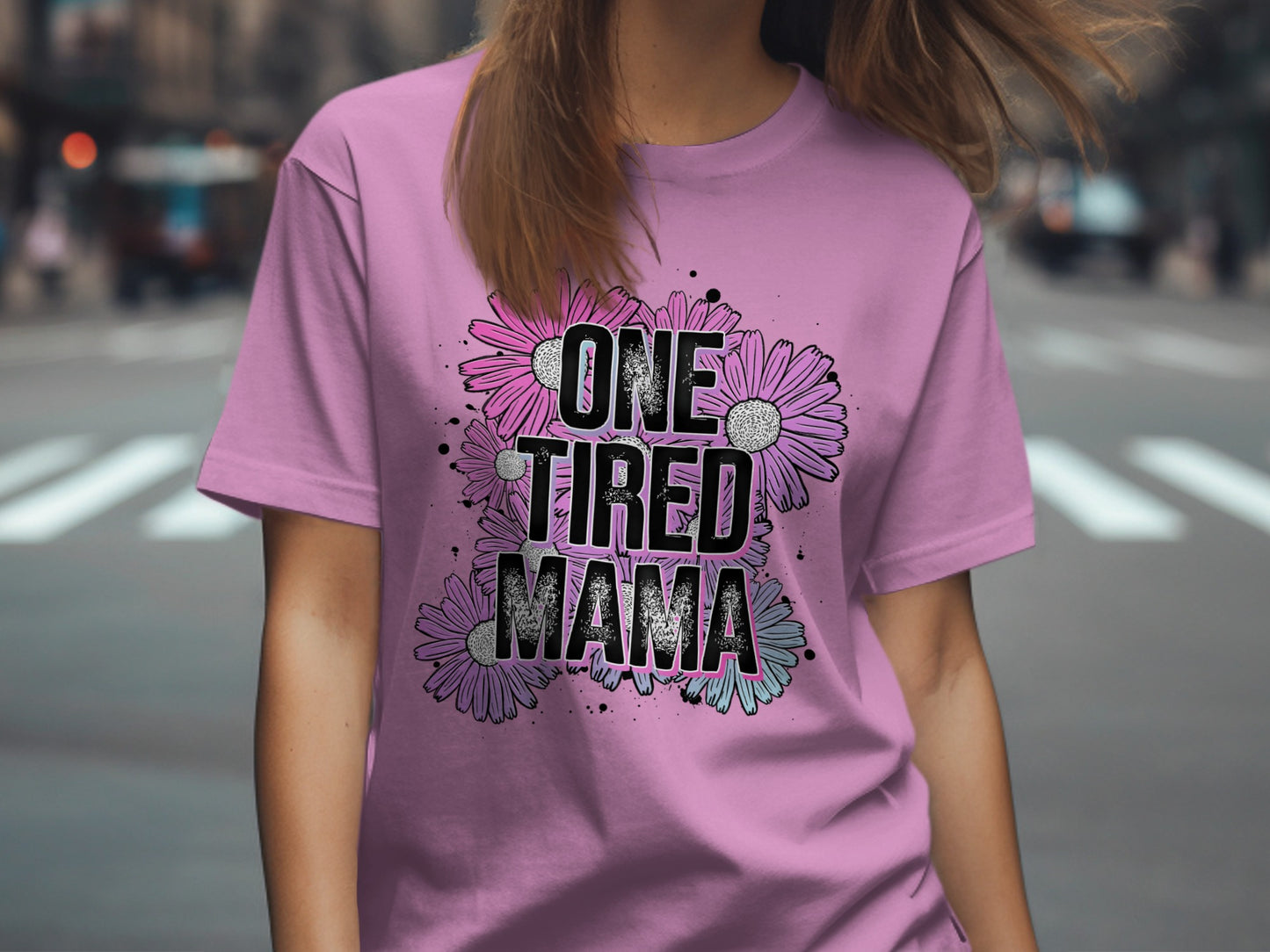 One Tired Mama Graphic T-Shirt Trendy Fashion