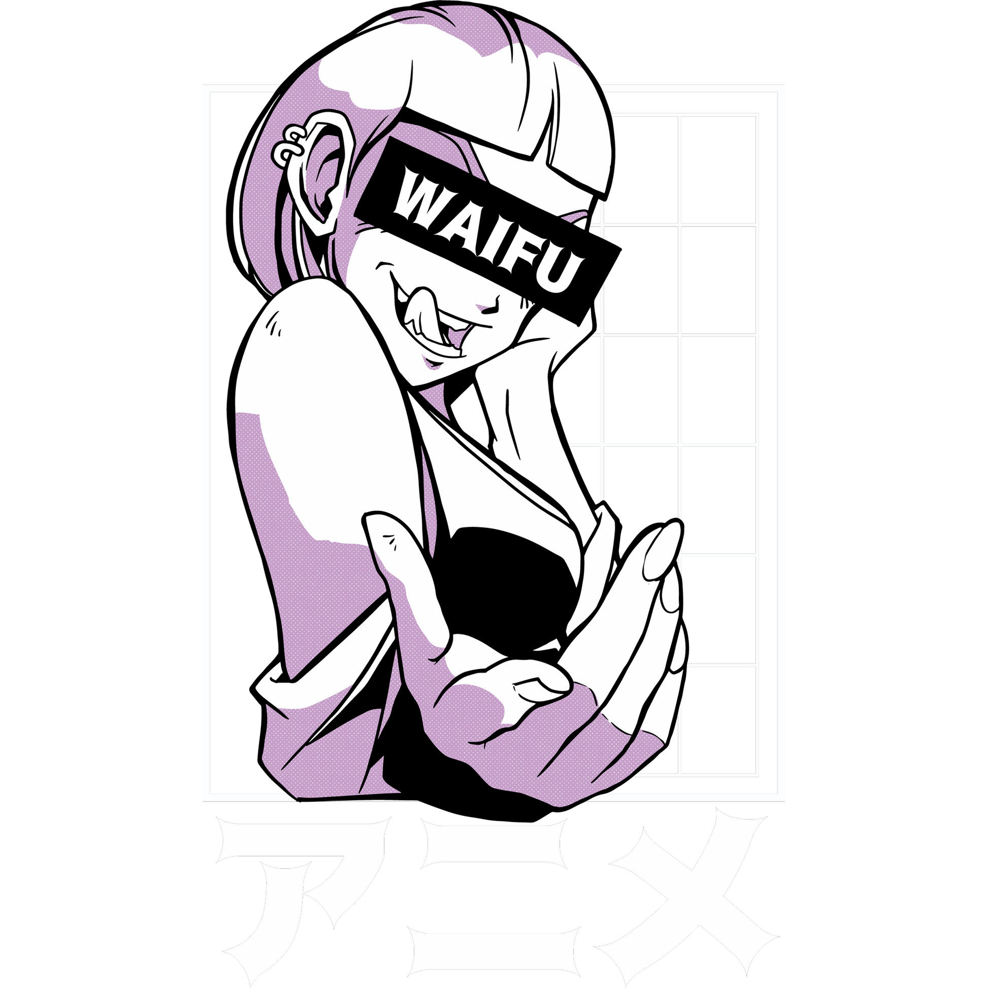 WAIFU Anime Aesthetic Design Graphic Apparel Product