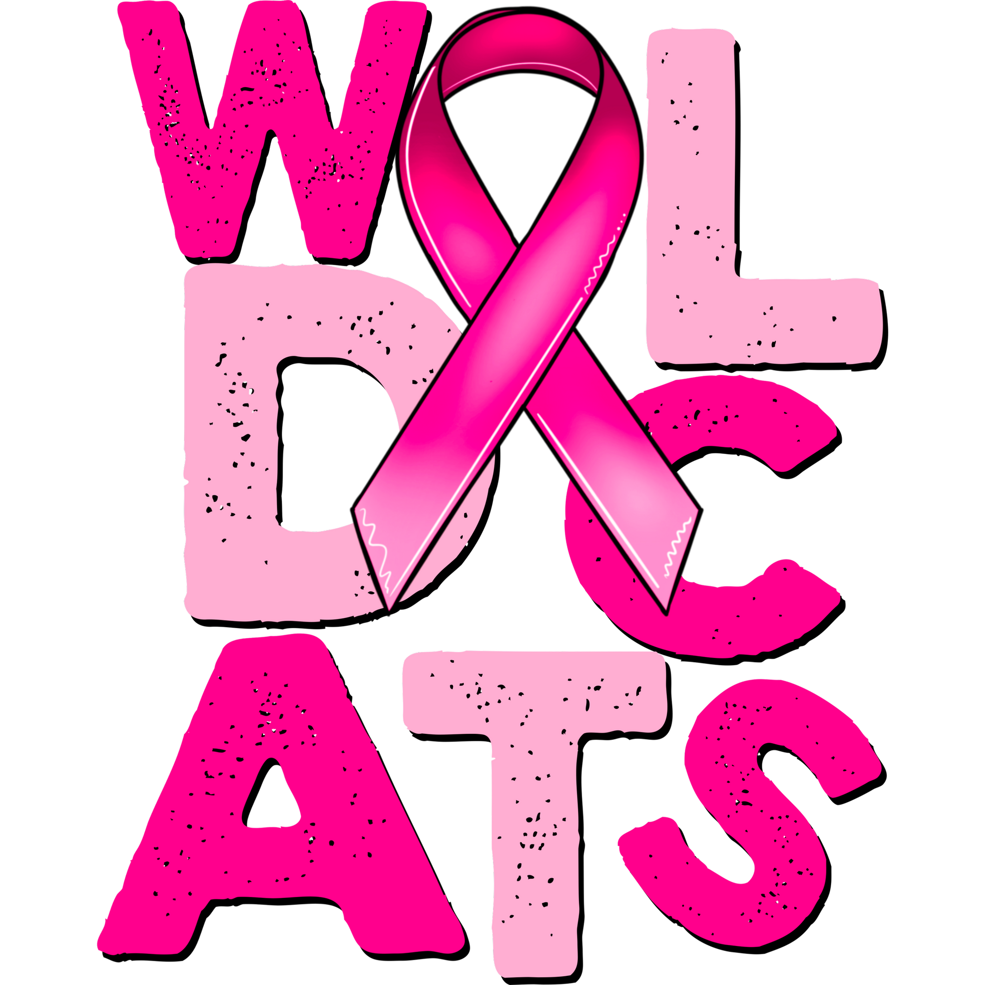 Wildcats Pink Cancer Awareness Themed Graphic Design