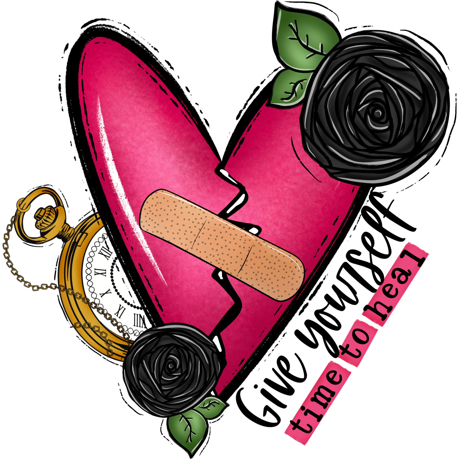 Give Yourself Time to Heal Heart Sticker