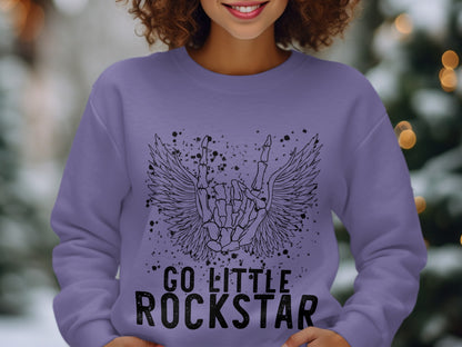 Go Little Rockstar Sweatshirt with Angel Wings Design