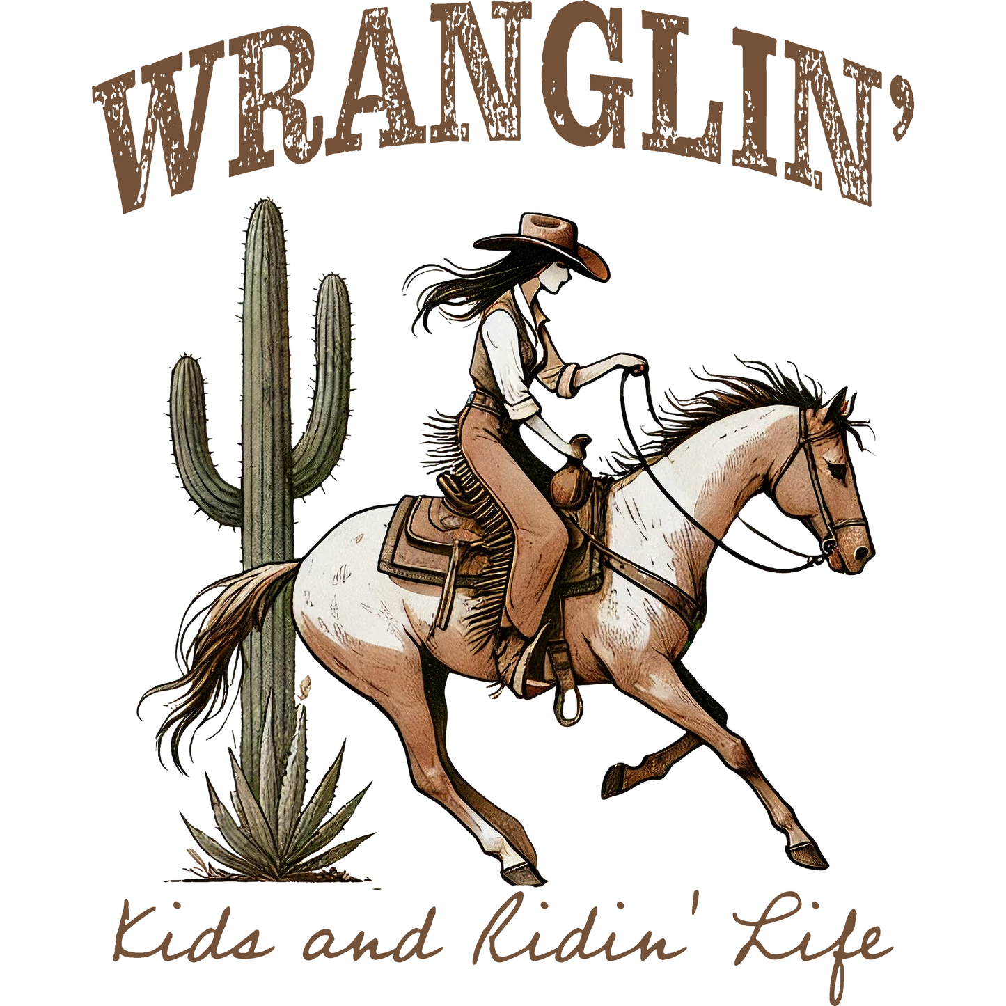 WRANGLIN Kids and Ridin' Life Equestrian Art Decor