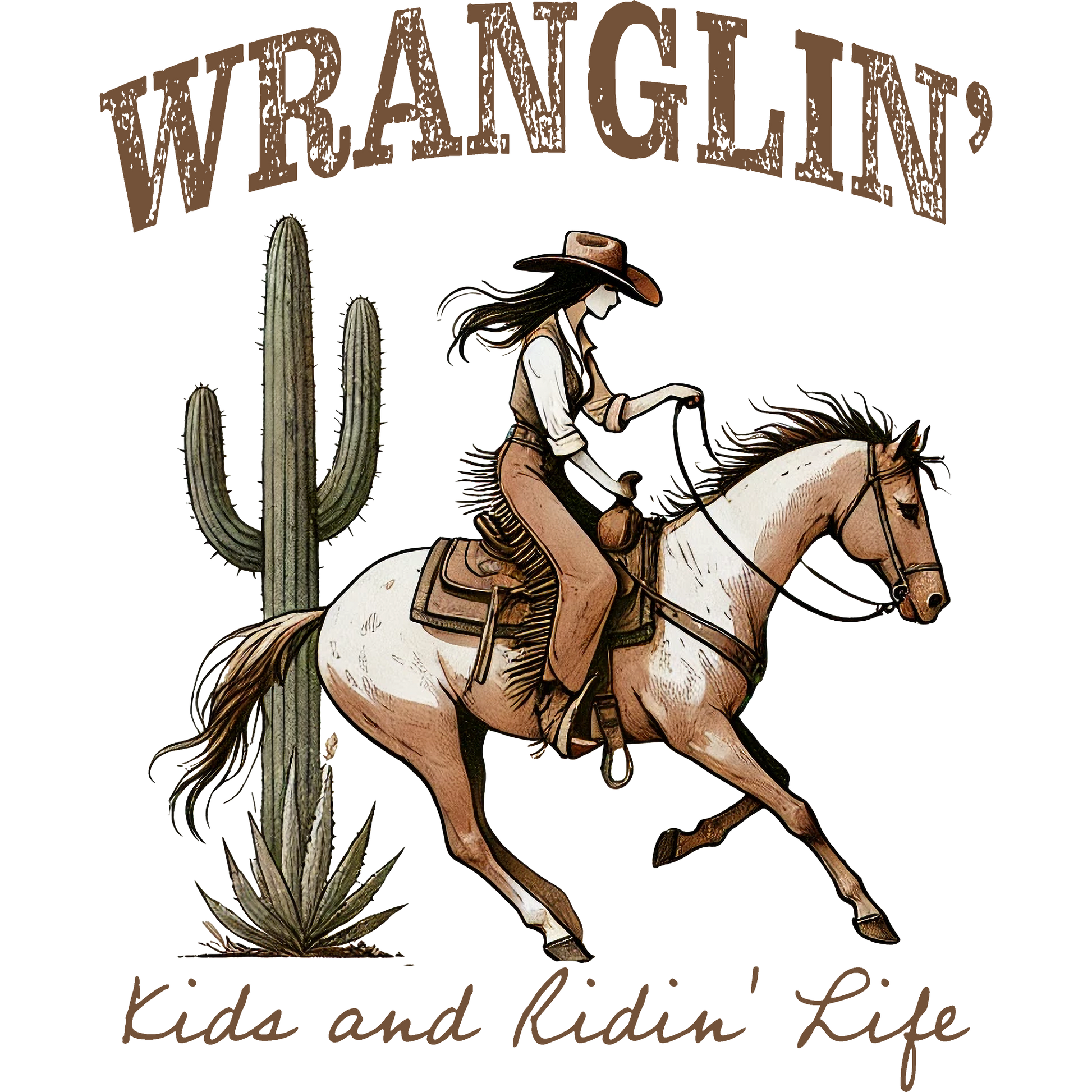 WRANGLIN Kids and Ridin' Life Equestrian Art Decor
